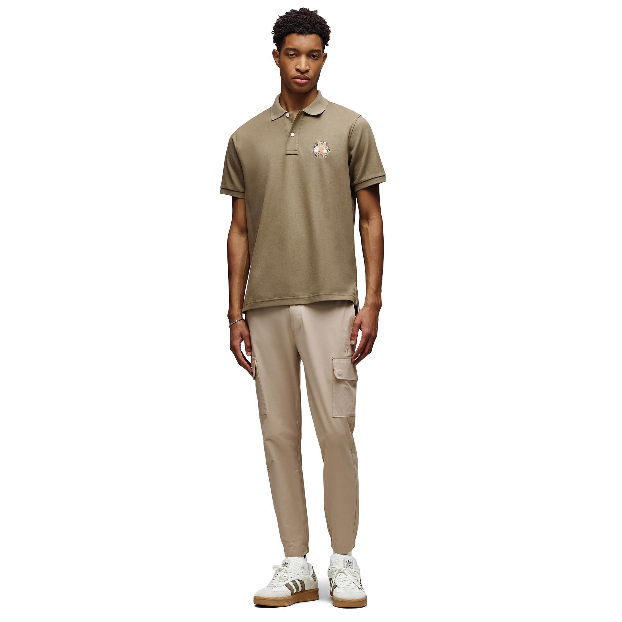 Psycho Bunny Auguste Pique Mens Polo Shirt Dusky Green